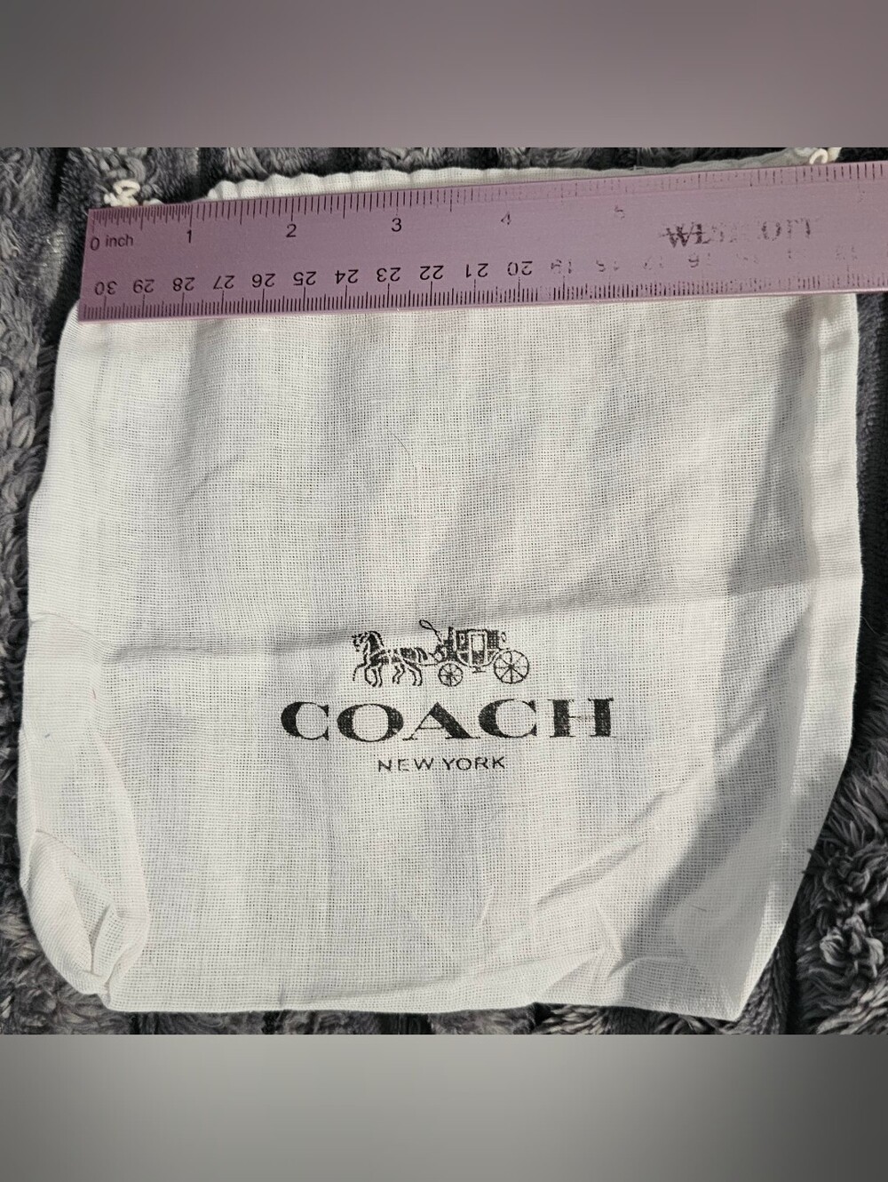 Small Coach Dust Bag White And Black